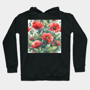 Red Poppy Flower Hoodie